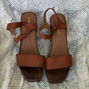 Madden Girl Cognac Brown Strappy Flat Sandals